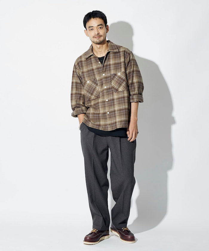 RED KAP flannel cropped long-sleeve work shirt 法蘭絨長袖格紋襯衫