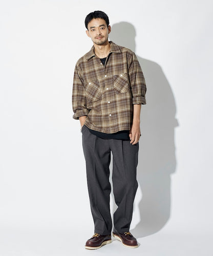 RED KAP flannel cropped long-sleeve work shirt 法蘭絨長袖格紋襯衫