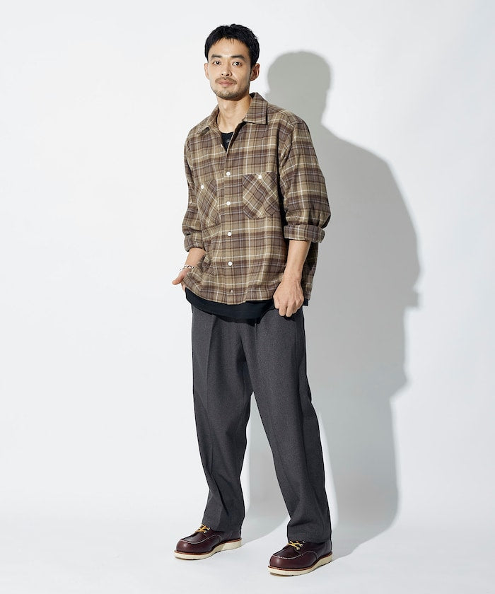 RED KAP flannel cropped long-sleeve work shirt 法蘭絨長袖格紋襯衫
