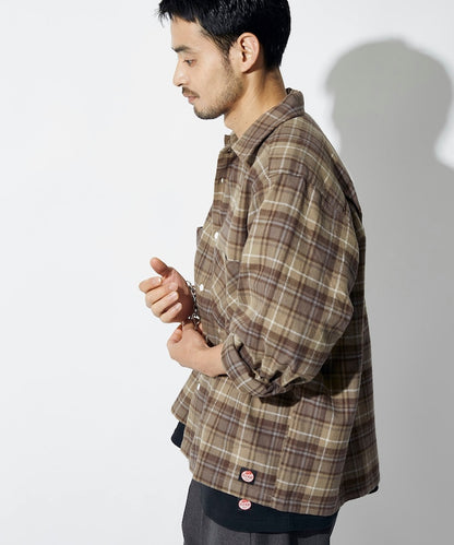 RED KAP flannel cropped long-sleeve work shirt 法蘭絨長袖格紋襯衫
