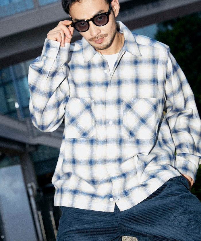 RED KAP flannel cropped long-sleeve work shirt 法蘭絨長袖格紋襯衫