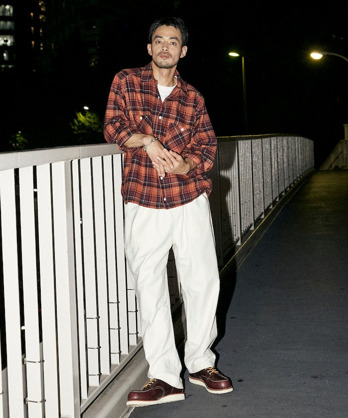 RED KAP flannel cropped long-sleeve work shirt 法蘭絨長袖格紋襯衫