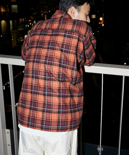 RED KAP flannel cropped long-sleeve work shirt 法蘭絨長袖格紋襯衫