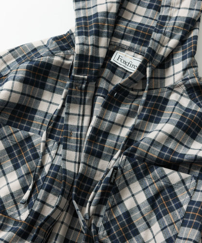FREAK'S STORE x Foxfire relaxed fit flannel check hoodie shirt 寬版法蘭絨格紋連帽衫
