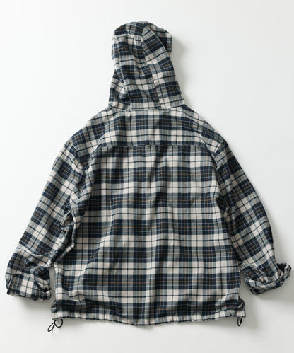 FREAK'S STORE x Foxfire relaxed fit flannel check hoodie shirt 寬版法蘭絨格紋連帽衫