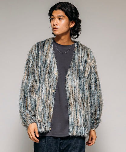 FREAK'S STORE Relaxed Fit Knit Multi-Striped Cardigan 寬鬆針織條紋開襟衫