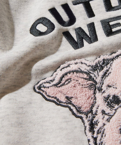 KAVU × FREAK'S STORE 聯名限定款 豬臉刺繡圓領大學T