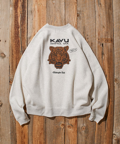 KAVU × FREAK'S STORE 聯名限定款 老虎刺繡圓領大學T