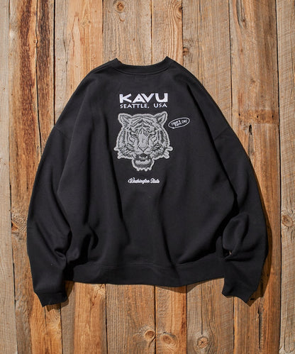 KAVU × FREAK'S STORE 聯名限定款 老虎刺繡圓領大學T