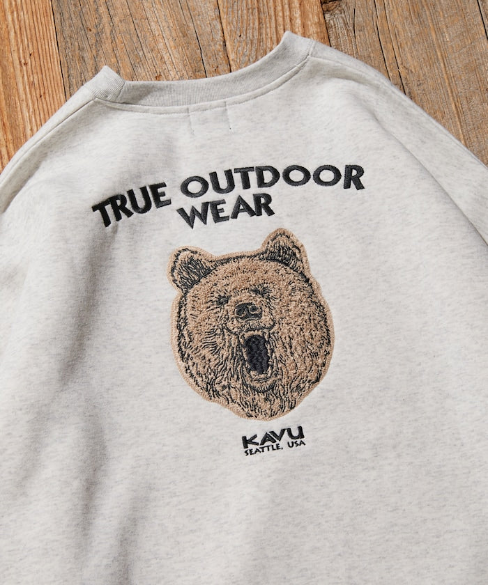 KAVU × FREAK'S STORE 聯名限定款 熊臉刺繡圓領大學T