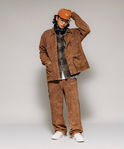 UNIVERSAL OVERALL powder-finished double-knee Pants 復古工裝畫家長褲