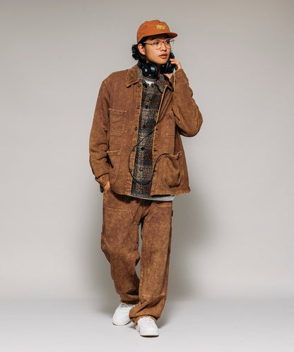 UNIVERSAL OVERALL powder-finished double-knee Pants 復古工裝畫家長褲