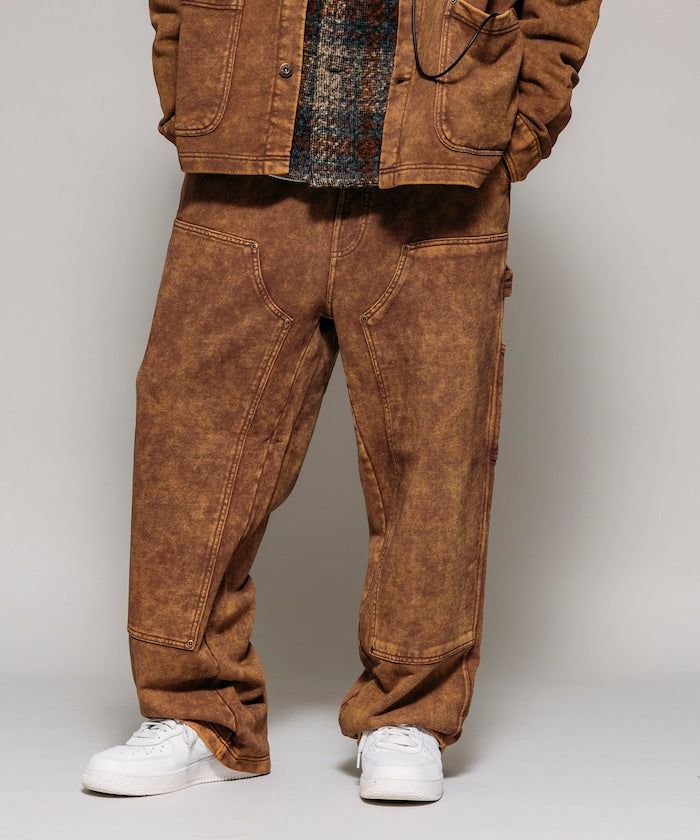 UNIVERSAL OVERALL powder-finished double-knee Pants 復古工裝畫家長褲