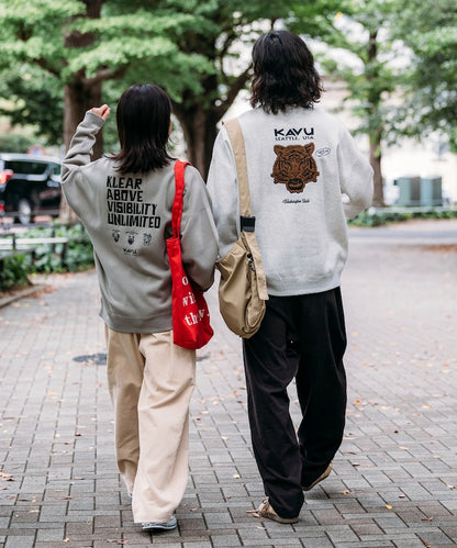 KAVU × FREAK'S STORE 聯名限定款 老虎刺繡圓領大學T