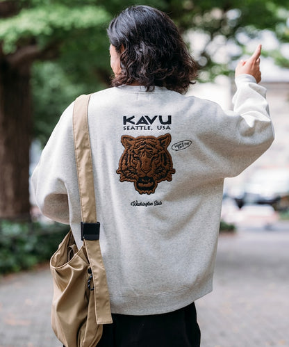 KAVU × FREAK'S STORE 聯名限定款 老虎刺繡圓領大學T