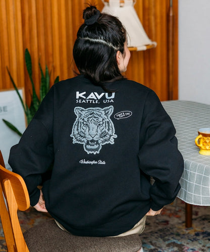 KAVU × FREAK'S STORE 聯名限定款 老虎刺繡圓領大學T