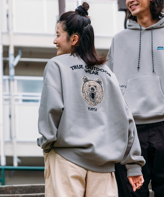 KAVU × FREAK'S STORE 聯名限定款 熊臉刺繡圓領大學T