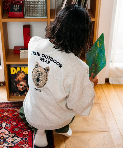 KAVU × FREAK'S STORE 聯名限定款 熊臉刺繡圓領大學T