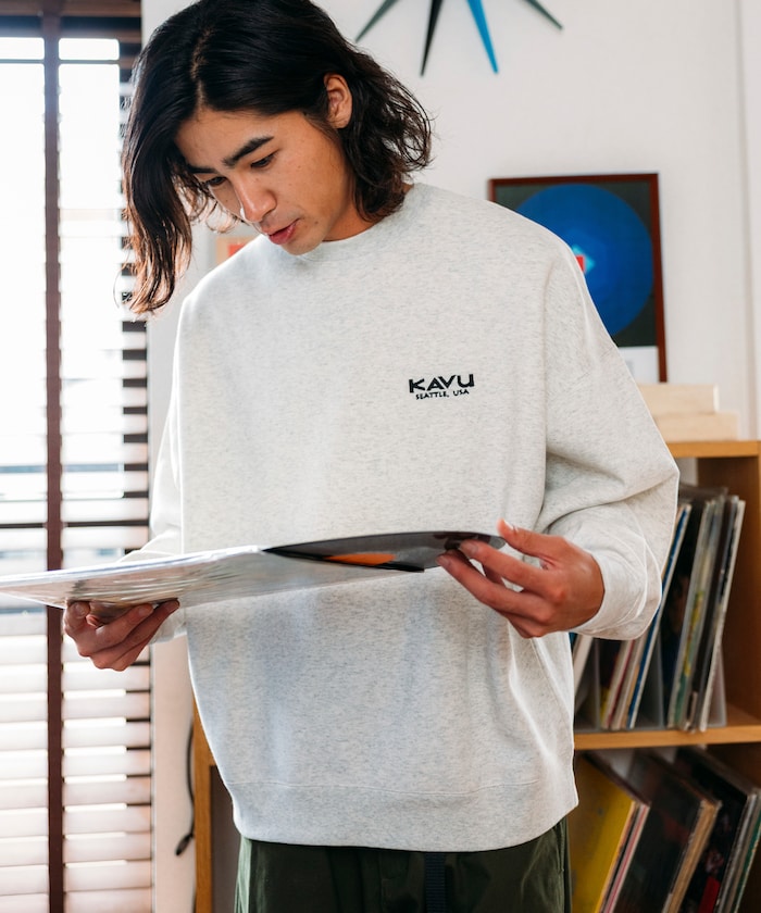 KAVU × FREAK'S STORE 聯名限定款 熊臉刺繡圓領大學T