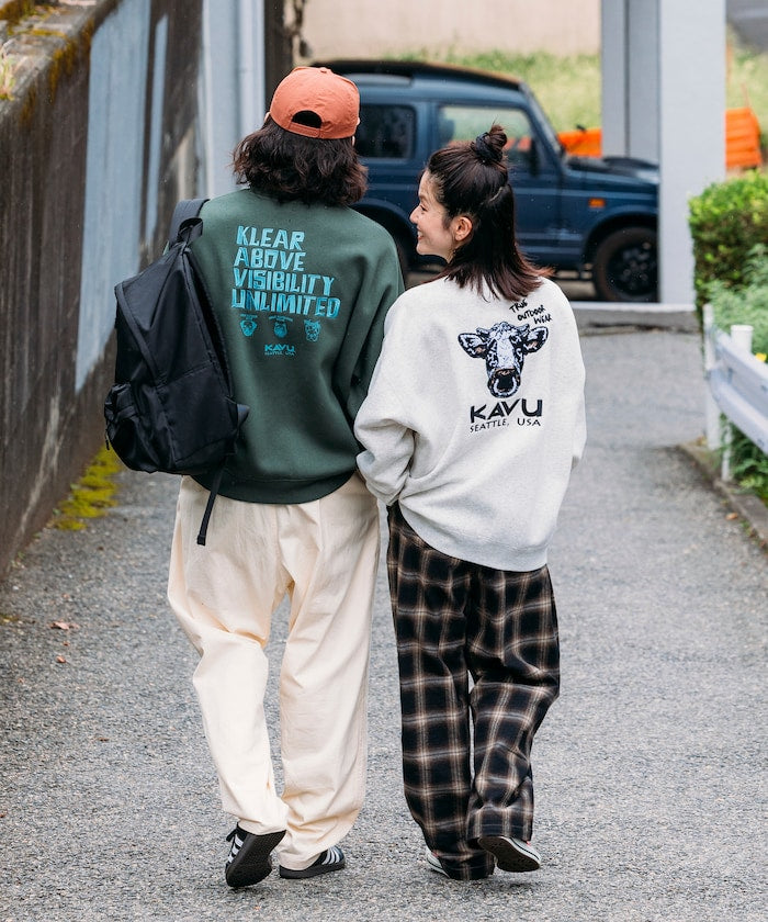 KAVU × FREAK'S STORE 聯名限定款 牛臉刺繡圓領大學T