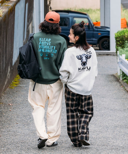 KAVU × FREAK'S STORE 聯名限定款 牛臉刺繡圓領大學T