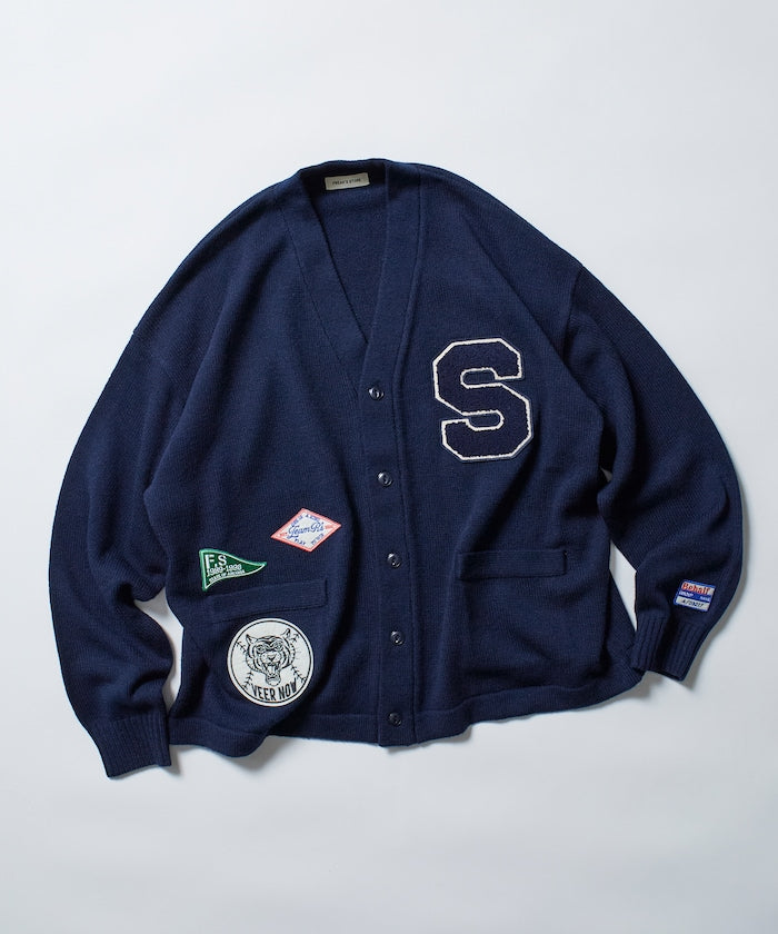 FREAK'S STORE Relaxed Fit Lettered Knit Cardigan 刺繡徽章字母針織開襟衫