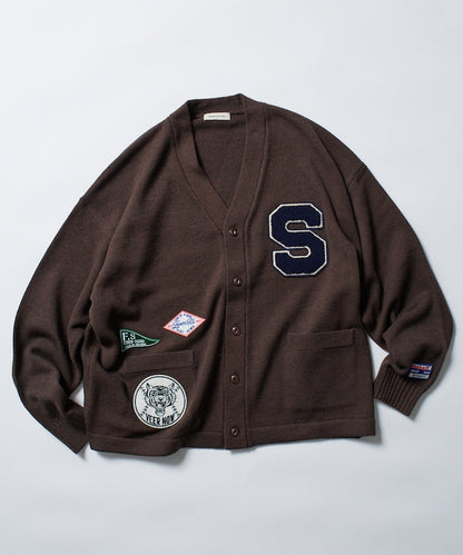 FREAK'S STORE Relaxed Fit Lettered Knit Cardigan 刺繡徽章字母針織開襟衫