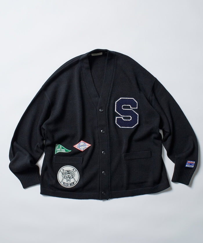 FREAK'S STORE Relaxed Fit Lettered Knit Cardigan 刺繡徽章字母針織開襟衫