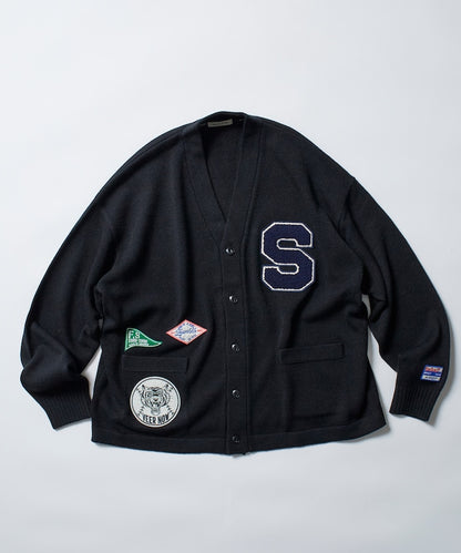 FREAK'S STORE Relaxed Fit Lettered Knit Cardigan 刺繡徽章字母針織開襟衫