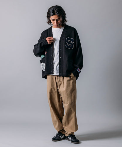 FREAK'S STORE Relaxed Fit Lettered Knit Cardigan 刺繡徽章字母針織開襟衫