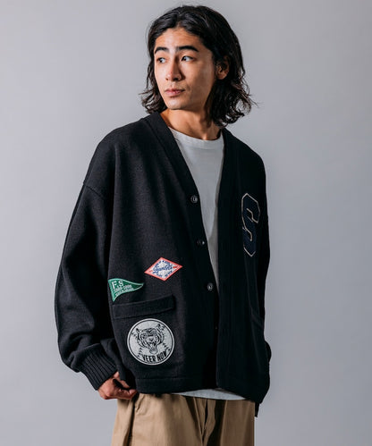 FREAK'S STORE Relaxed Fit Lettered Knit Cardigan 刺繡徽章字母針織開襟衫