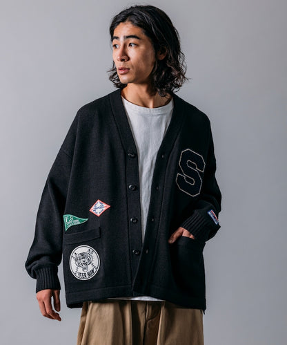 FREAK'S STORE Relaxed Fit Lettered Knit Cardigan 刺繡徽章字母針織開襟衫