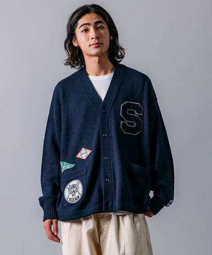 FREAK'S STORE Relaxed Fit Lettered Knit Cardigan 刺繡徽章字母針織開襟衫
