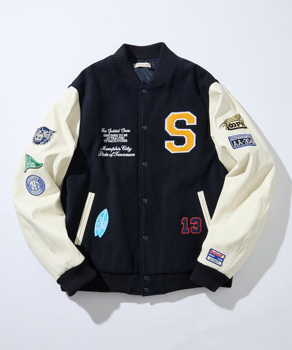 FREAK'S STORE Multi-embroidered patch stadium jacket 刺繡棒球外套