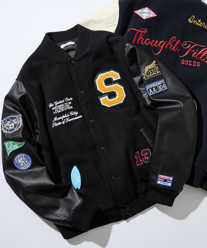 FREAK'S STORE Multi-embroidered patch stadium jacket 刺繡棒球外套