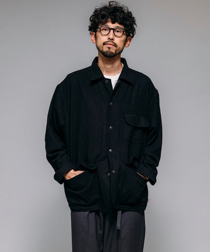 HINSON 寬鬆羊毛狩獵夾克外套