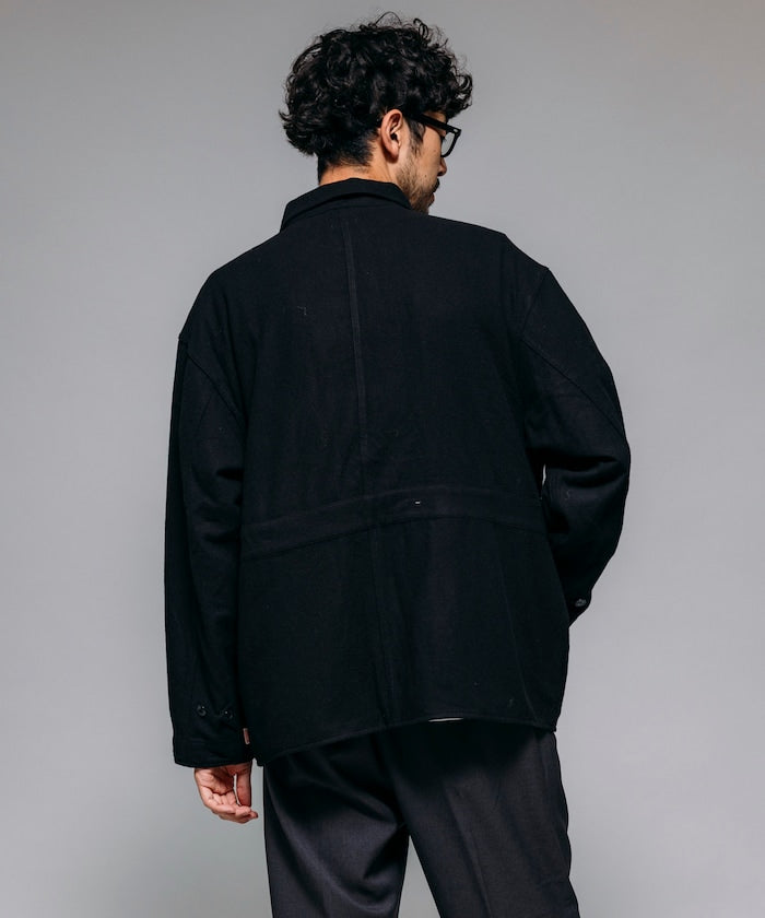 HINSON 寬鬆羊毛狩獵夾克外套