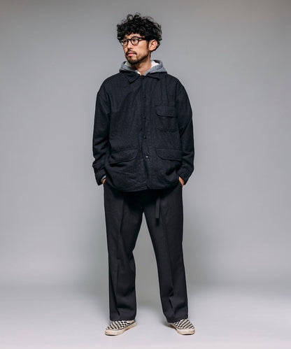 HINSON 寬鬆羊毛狩獵夾克外套