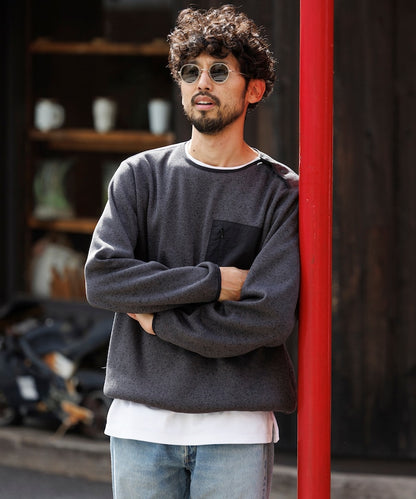 FREAK'S STORE Relaxed Fit Knit Fleece Spindle Pullover 寬鬆圓領羊毛針織衫