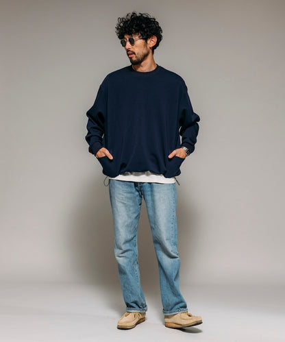 Firsthand 側邊口袋圓領抽繩大學T