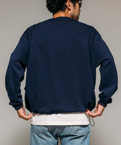 Firsthand 側邊口袋圓領抽繩大學T