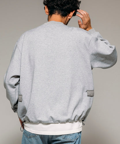 Firsthand 側邊口袋圓領抽繩大學T