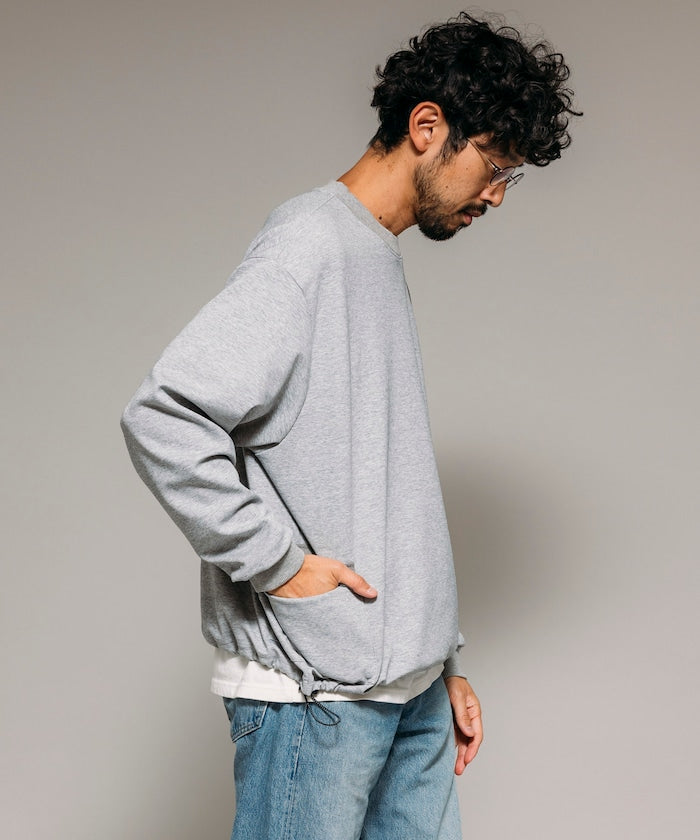 Firsthand 側邊口袋圓領抽繩大學T