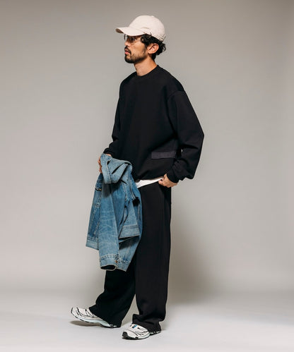 Firsthand 側邊口袋圓領抽繩大學T