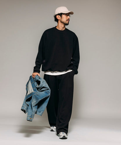 Firsthand 側邊口袋圓領抽繩大學T