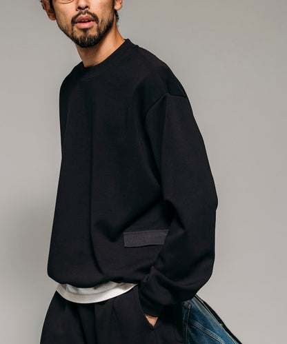 Firsthand 側邊口袋圓領抽繩大學T