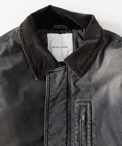 FREAK'S STORE Collar corduroy switching cotton nylon Blouson 燈芯絨領拉鍊夾克