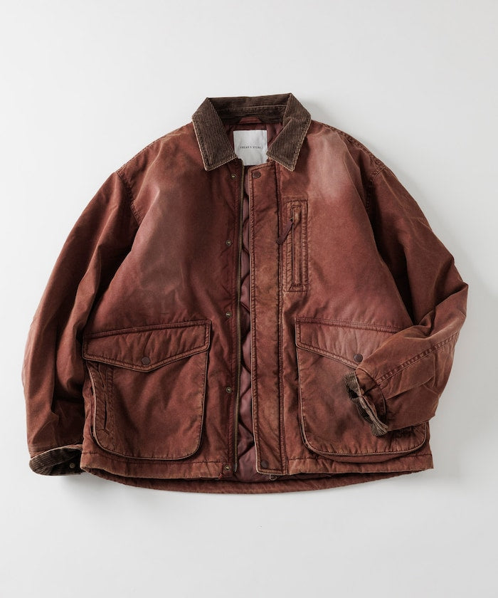 FREAK'S STORE Collar corduroy switching cotton nylon Blouson 燈芯絨領拉鍊夾克