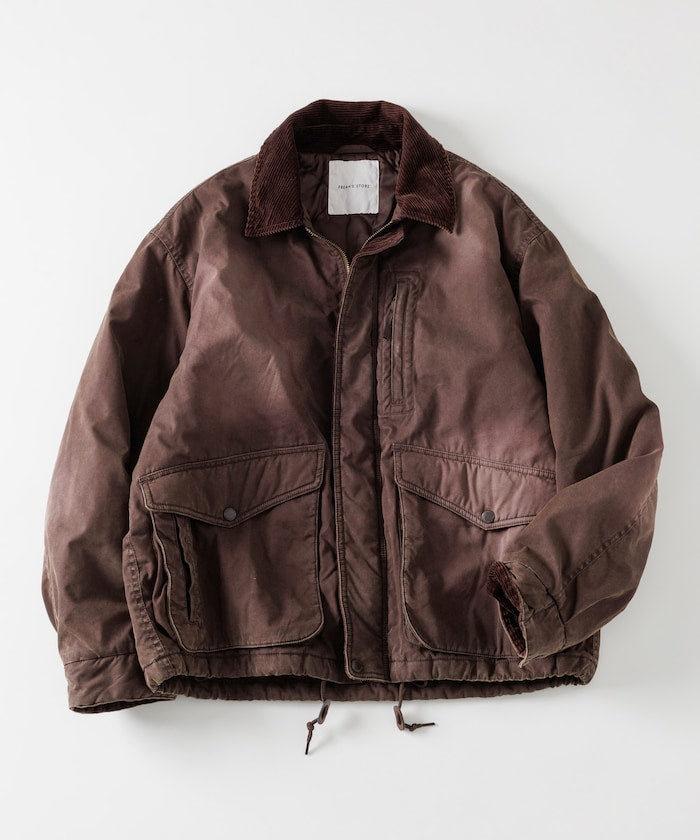 FREAK'S STORE Collar corduroy switching cotton nylon Blouson 燈芯絨領拉鍊夾克