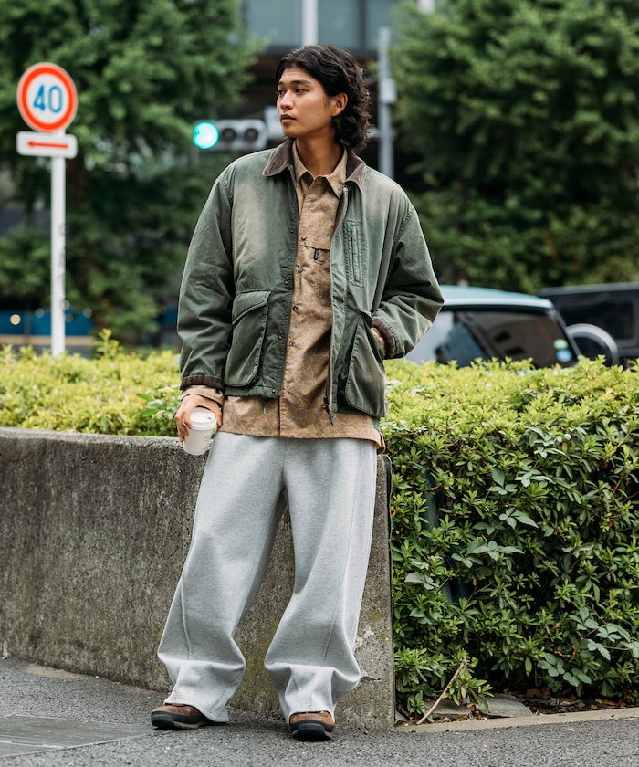 FREAK'S STORE Collar corduroy switching cotton nylon Blouson 燈芯絨領拉鍊夾克